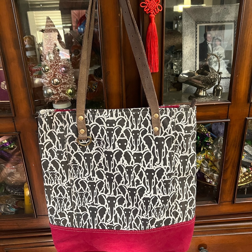 Myra Bag Black and Red Tote with Modern Design